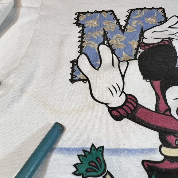VTG Disney Unlimited Jerry Leigh Minnie Mouse Ice Skating Sweatshirt XL - Picture 9 of 11